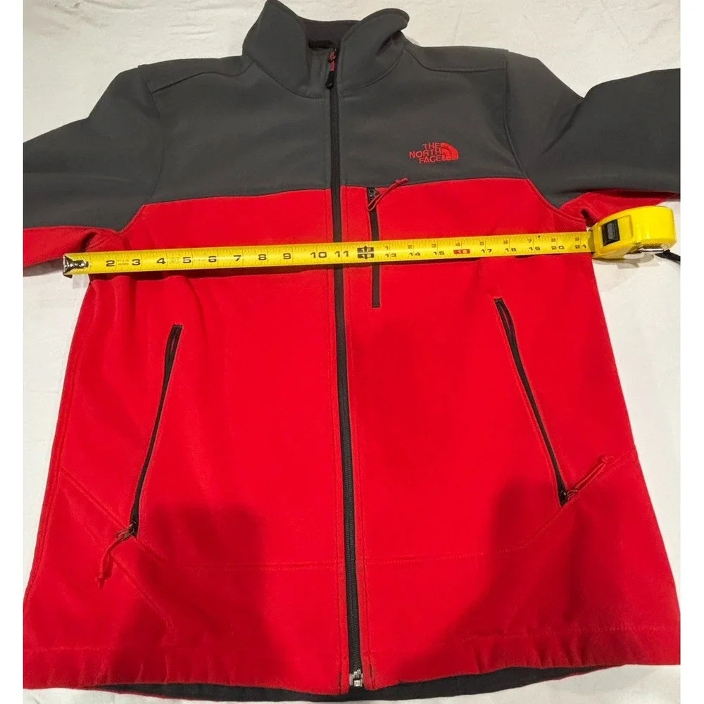 North Face Mens Apex Bionic Jacket Med Red Gray Soft shell Rain Jacket